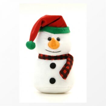 Decorativo Pelúcia Boneco De Neve 20cm Branco