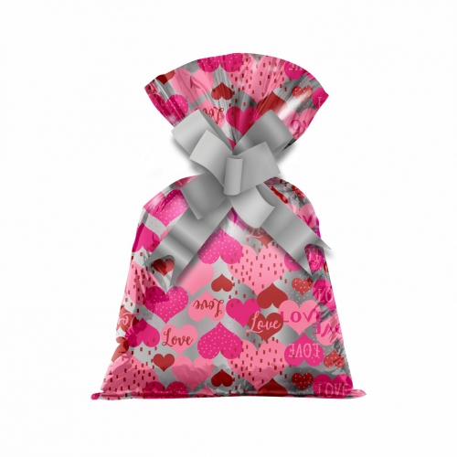 Saco Poli Metalizado Love Rain 35cmx48cm 50pcs Pink/Rosa