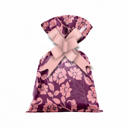 Saco Poli Metalizado Naomi 20cmx29cm 50pcs Ameixa/Blush
