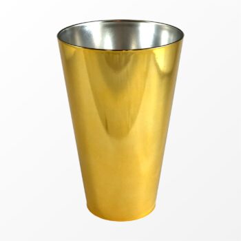 Vaso Acrílico Tulipa Metalizado 21cmx13cm Unidade Ouro