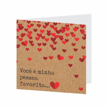 Cartão Chuva De Amor 09cmx09cm 10pçs Natural/Vermelho