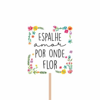 Pick MDF Espalhe Amor 76mmx70mm 1pç Branco