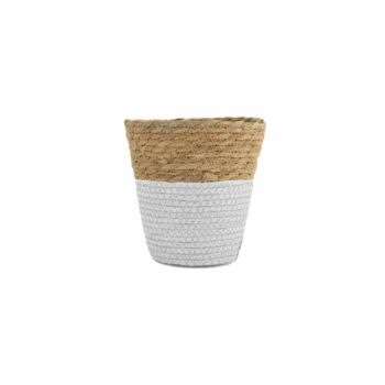 Cachepot Cotton 16cmx16cm 1pç Natural/Branco