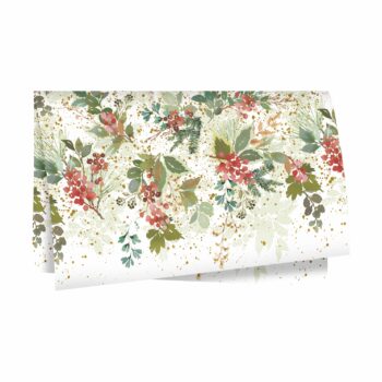 Poli 400 Acetinado Tipo Coreano Holly Joy 58cmx58cm 20fls Verde/Ouro