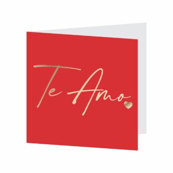 Cartão Te Amo C/ Hot Stamping 09cmx09cm 10pçs Vermelho