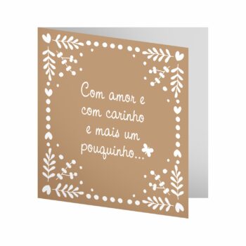 Cartão Encanto 09cmx09cm 10pçs Cáqui
