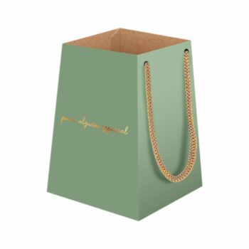 Vaso Kraft Amsterdam Aurora C/Hot Stamping 23cmx17cmx13cm 06pç Verde Chá