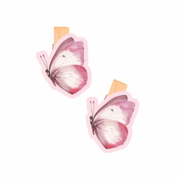 Decorativo Prendedor Borboleta Florir 26mmx32mm 6pçs Rosa