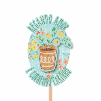 Pick MDF Regando Amor Flor 63mmx99mm 1pç Cristal