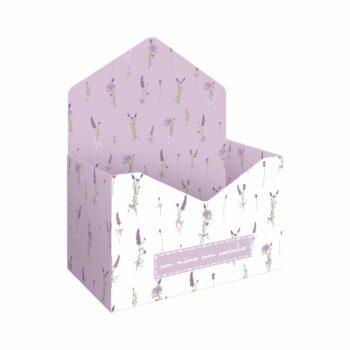 Caixa Envelope Lilac 22cmx12cmx13cm 3pç Malva/Branco