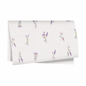 Papel Kraft Lilac 68cmx79cm 25fls Branco/Lavanda