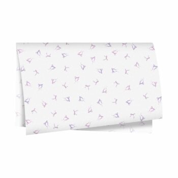 Papel Seda Lacinhos 49cmx69cm 50fls Branco/Lavanda