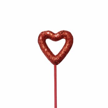 Pick Coração Vazado 06cm 1pc Vermelho