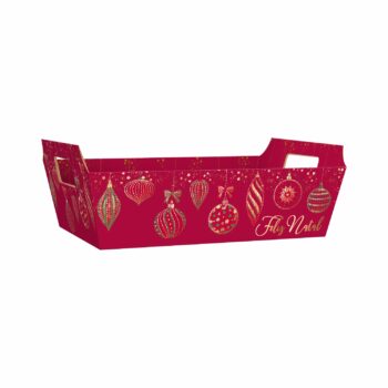 Bandeja Vintage Celebrar 32cmx23cmx10cm 4pc Vermelho Cherry/Ouro