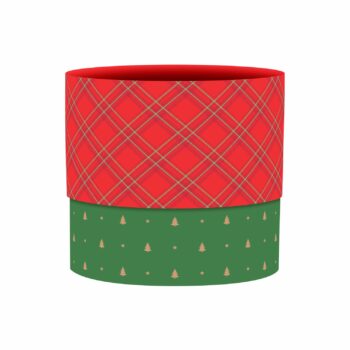 Cachepot Acrílico Milão Tradição De Natal 15cmx15cm 1pç Vermelho/Verde