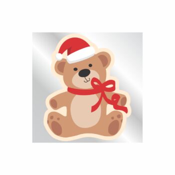Etiqueta Adesiva Mascarada Urso Natal 7,5cmx7,5cm 1pç Multicor