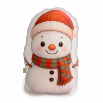 Decorativo Almofada Boneco De Neve 30cm 1pç Branco