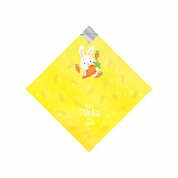 Saco P/ Ovo Pratik Metalizado Abraço Do Coelhinho 45cmx45cm 25fls Amarelo
