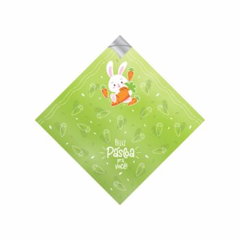 Saco P/ Ovo Pratik Metalizado Abraço Do Coelhinho 25cmx25cm 25fls Verde