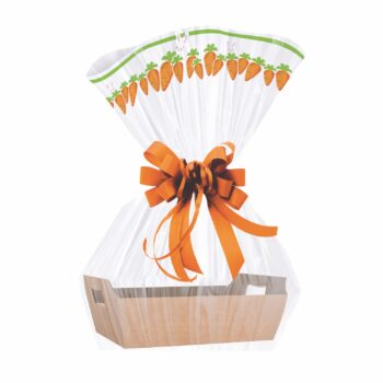 Saco Poli Barrado Abraço Do Coelinho 45cmx58cm 25pç Laranja/Verde