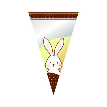 Cone Poli Carinho E Docinho 30cmx15cm 50pçs Marrom/Ouro