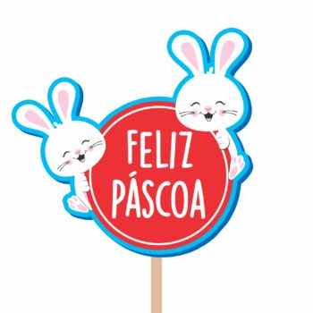 Pick MDF Caça Aos Ovos 90mmx83mm 1pç Vermelho/Azul