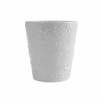 Vaso Cerâmica Floral 12,7cmx13,8cm 1pç Branco