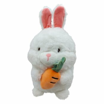 Decorativo Pelúcia Coelho C/ Cenoura 26cm CH2353 Branco
