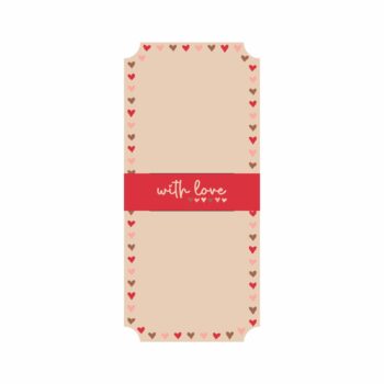 Cartão P/ Flores My Valentine 14,5cmx32cm 6pçs Natural/Vermelho