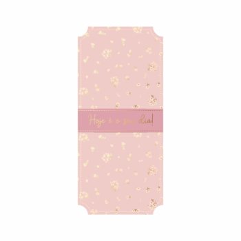 Cartão P/ Flores Cecília C/ Hot Stamping 14,5cmx32cm 6pçs Rosé Claro