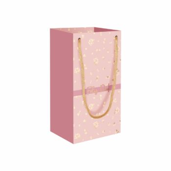 Sacola Duplex Cecília C/ Hot Stamping 26cmx13,8cmx11cm 4pç Rosé Claro/Rosé