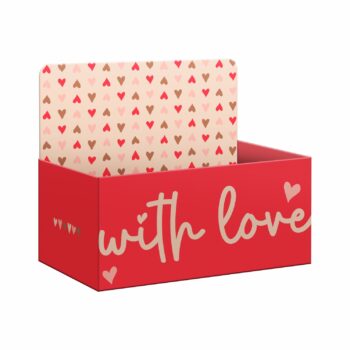 Caixa Display My Valentine 21cmx9cmx12cm 1pç Vermelho/Natural