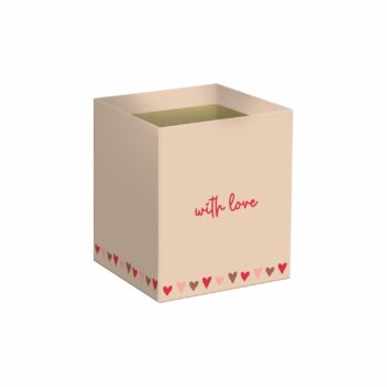 Cachepot Quadrado My Valentine 11cmx11cmx11cm 10pc Natural