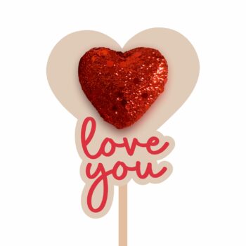 Pick MDF My Valentine 63mmx79mm 1pç Natural/Vermelho