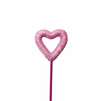 Pick Coração Vazado 06cm 1pc Rosa