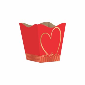 Cachepot Vintage Modern Love Pequeno 10pc Vermelho/Ouro