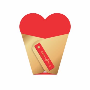 Cartão Abraço C/fio Modern Love 9,5cmx11,5cm 06pçs Vermelho/Ouro