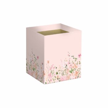 Cachepot Quadrado Blossom C/ Tag 11cmx11cmx11cm 10pc Coral Claro