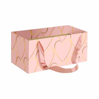 Caixa Kit Modern Love C/ Hot Stamping 20cmx12cmx10cm 1pç Rosé Claro/Ouro