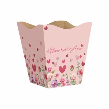 Cachepot Vintage Flores Com Amor Grande 10pc Rosé Claro