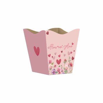 Cachepot Vintage Flores Com Amor Pequeno 10pc Rosé