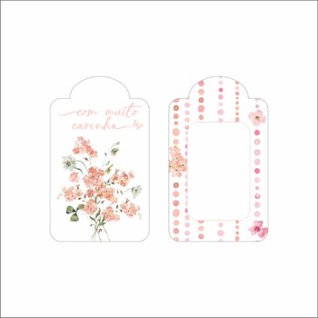 Tag Blossom 4,5cmx7cm 10pçs Branco