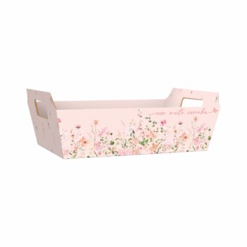 Bandeja Vintage Blossom 26cmx18cmx8,5cm 4pc Coral Claro