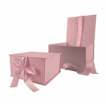 Caixa Rígida Charm Com Tampa E Fita 19cmx18cmx10cm 1pç Rosê