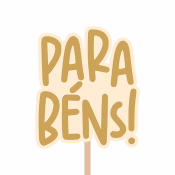 Pick MDF Parabéns 62mmx74mm 1pç Barbante