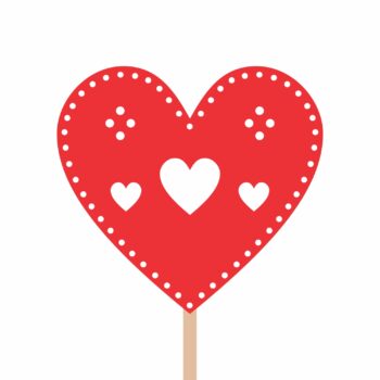 Pick MDF Laise Coração 72mmx67mm 1pç Vermelho