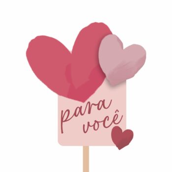 Pick MDF Flores Com Amor 70mmx74mm 1pç Rosé
