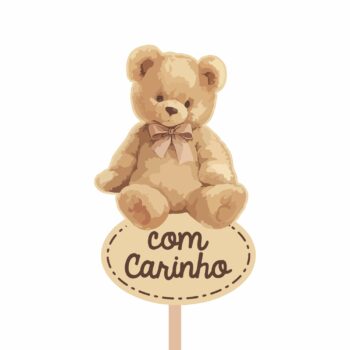 Pick MDF Urso – Com Carinho 59mmx96mm 1pç Natural