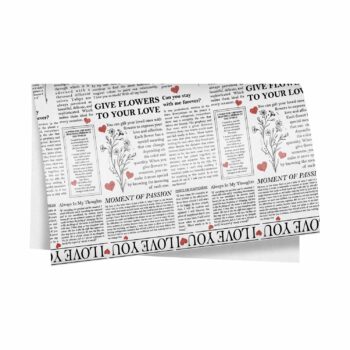 Papel Kraft Love Journal Corações 68cmx79cm 25fls Branco/Preto