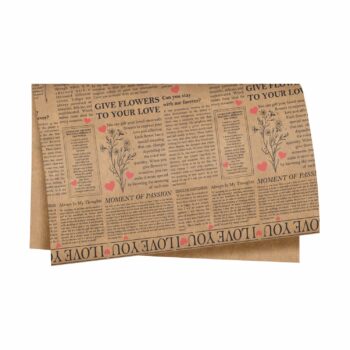 Papel Kraft Love Journal Corações 68cmx79cm 25fls Natural/Preto